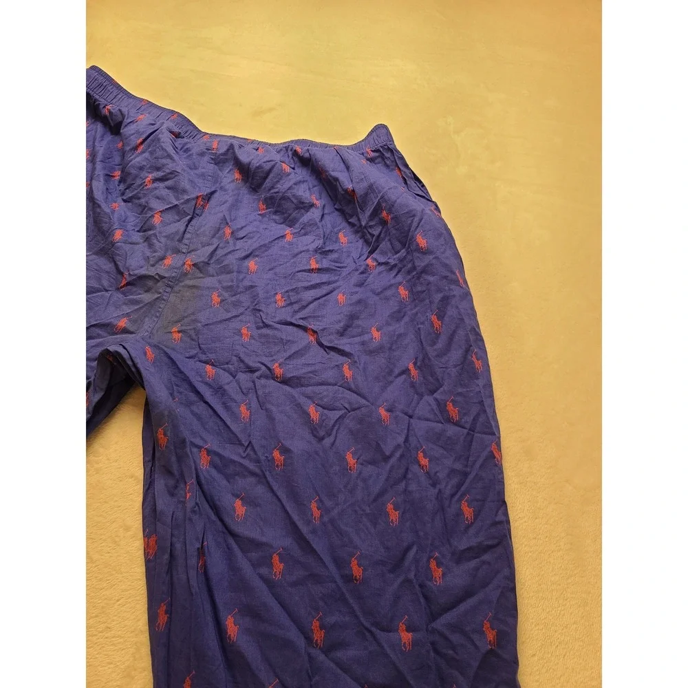 Polo Ralph Lauren Blue Red Pony‎ Logo Pajama Pants Men's XL Sleepwear